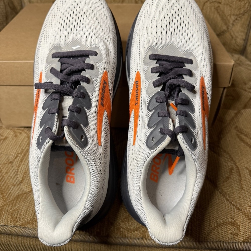 Brooks Ghost 17 Gray Black Orange Running Shoes 1104422E048 Mens Size 8 2E Nice - Picture 7 of 9